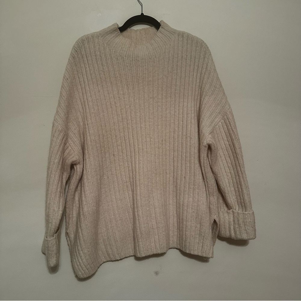 Old Navy Tunic Length Cream Sweater